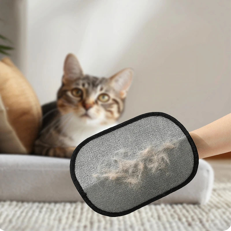 Pet Hair Removal Gloves Double Sided Reusable Grooming Tool for Dogs Cats Fur Static Cleaning Gloves for Carpets Furniture