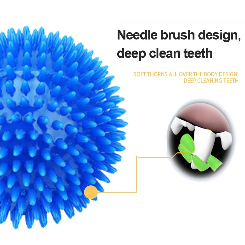 Bola de Borracha com Apito para Cães e Gatos, Brinquedo Mastigável para Limpeza dos Dentes