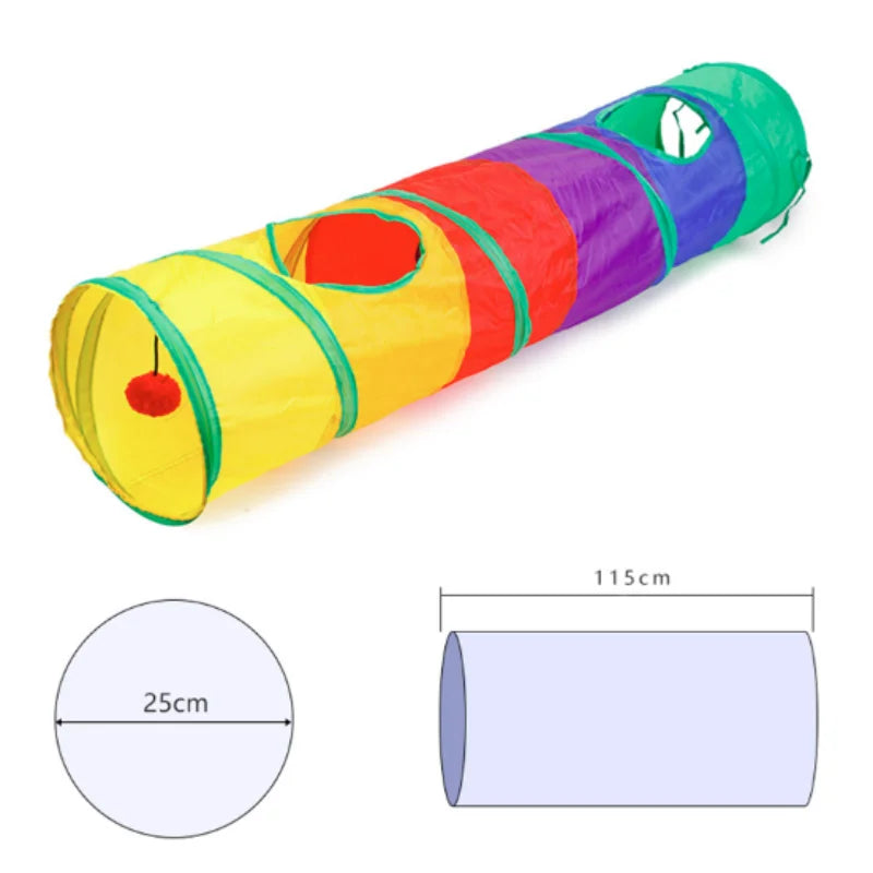 Túnel Dobrável para Gatos, Brinquedo Interativo Contra o Tédio Felino