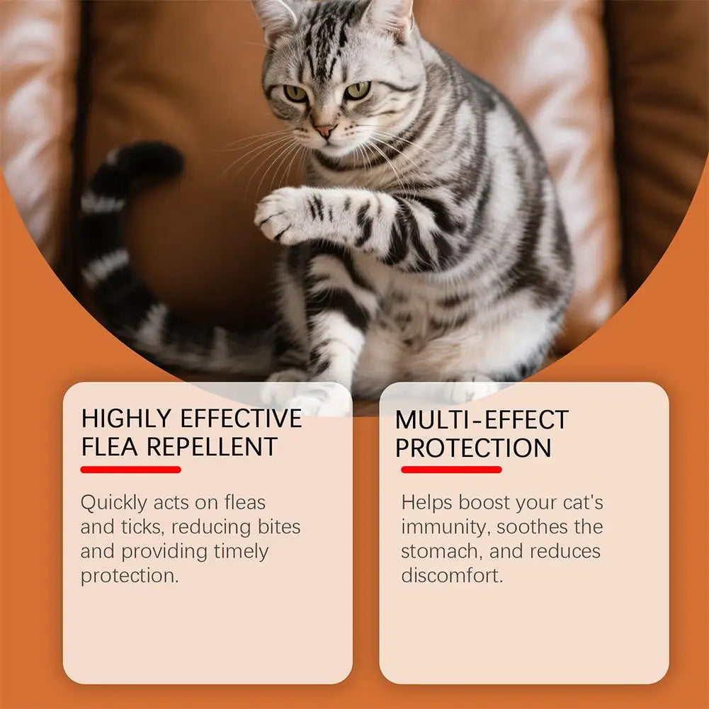 Gotas Antipulgas para Gatos 60ml, Proteção Completa e Cuidado Natural com a Saúde do Pet