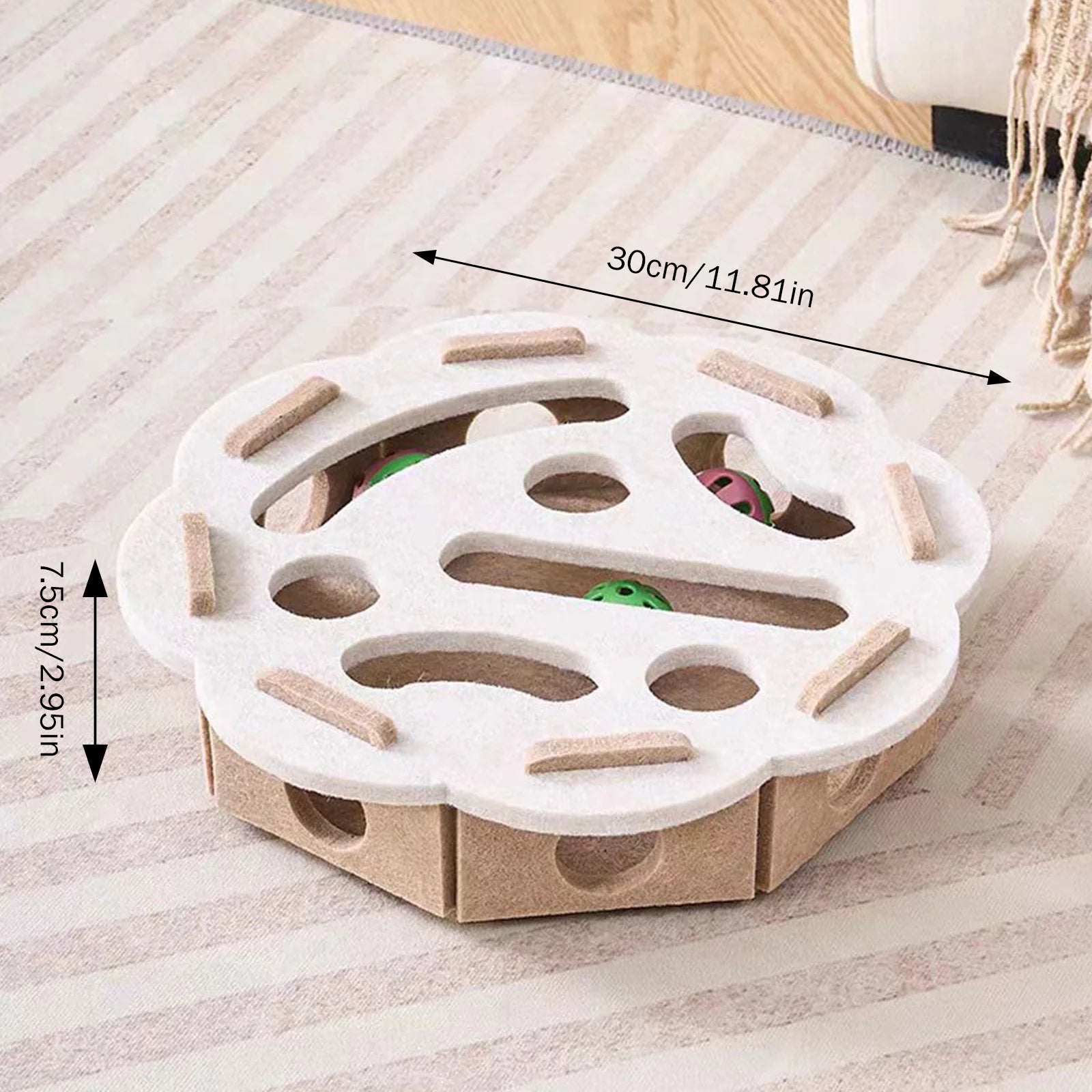 Felt Puzzle Box for Cats with Ball, Indoor Mental Stimulation