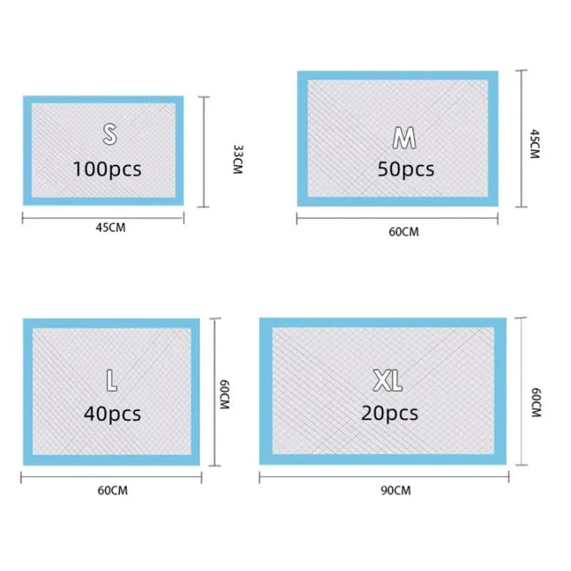 Tapete Higiênico Descartável para Cães, Absorvente e Controle de Odor, 20/40/50/100 Unidades