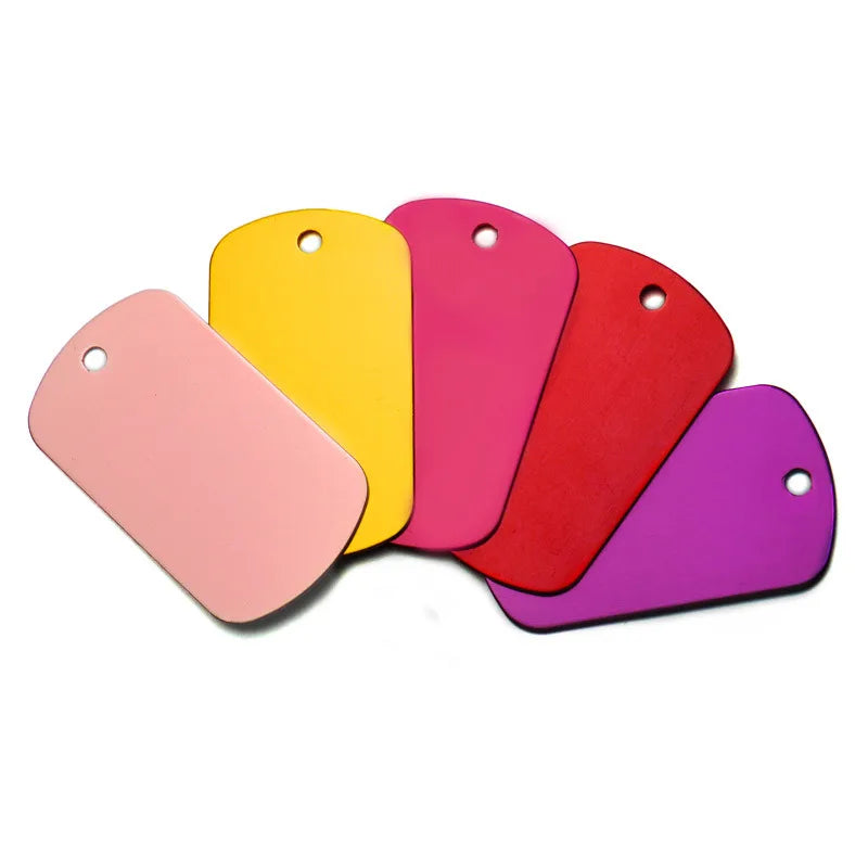 100Pcs Dog Tag Military Pet Id Tags Aluminum Name Pendant Blank Dog Tags Personalized Customized Dog Tag