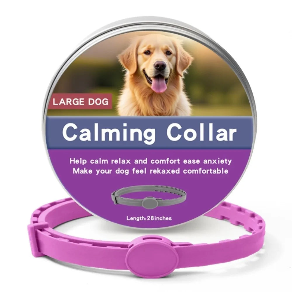 56/72cm Retractable Dog Calming Collar Anxiety Relief Antiparasitic Pet Anxiety Collar Insect Prevention Anti-mosquitoes