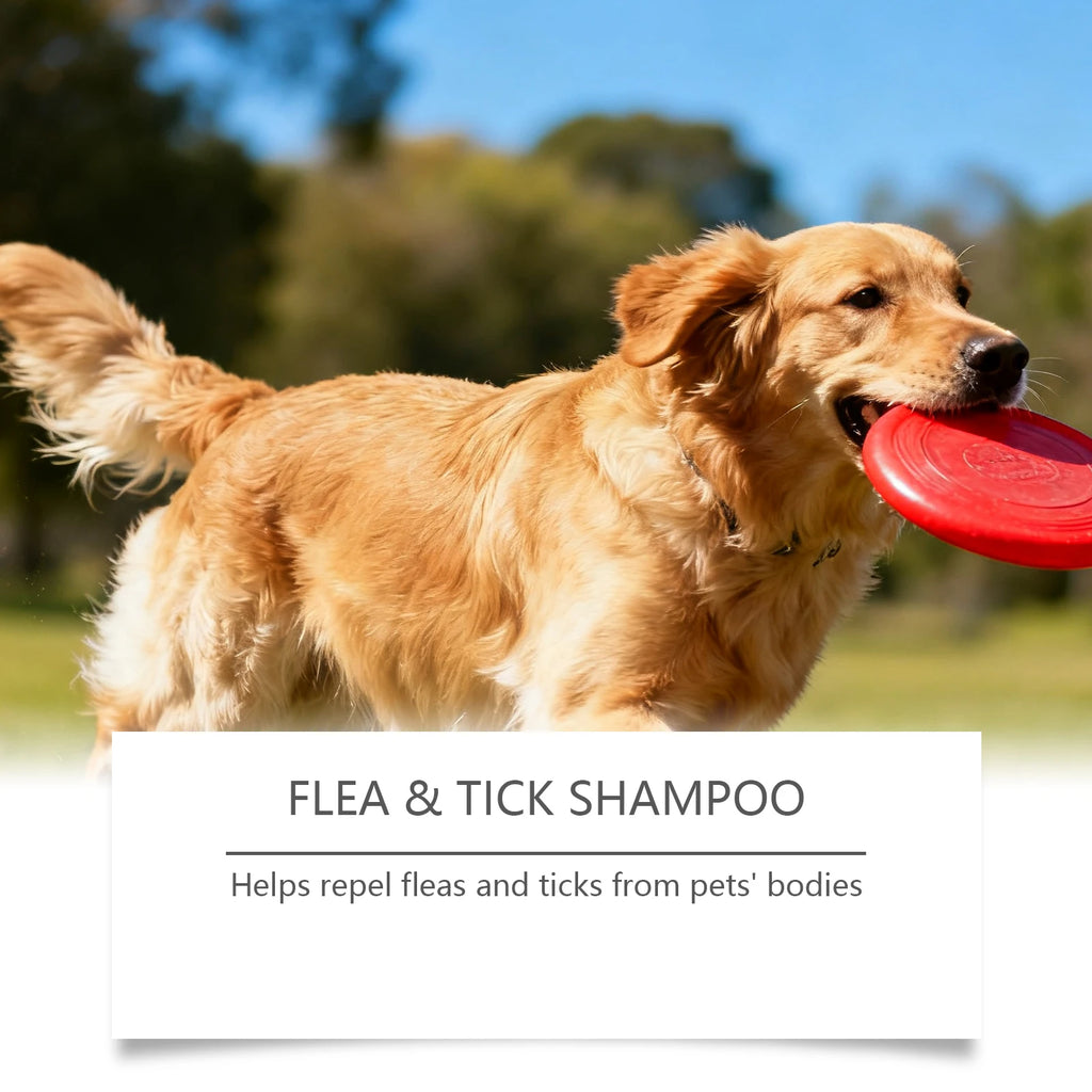 Anti Flea Tick Pet Shampoo Clean Fur Eliminate Fleas Ticks Repel Parasites Soothe Irritated Skin Gentle Dog Cat Grooming Shampoo