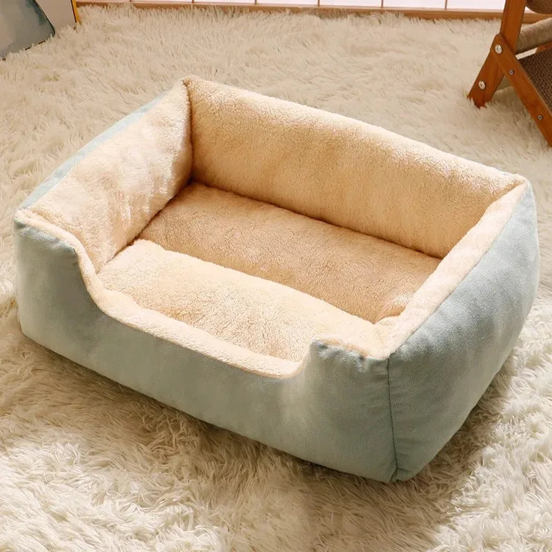 Cama Cesto Almofadada para Gatos e Cães, Pelúcia Macia Inverno
