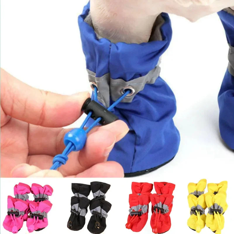 Kit 4 Sapatinhos Impermeáveis Antiderrapantes para Cães Pequenos e Filhotes