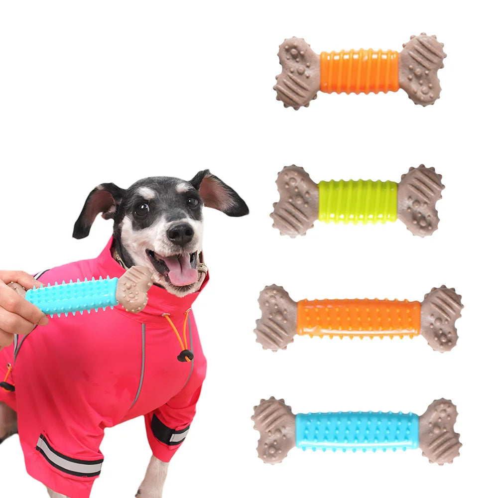 Osso Mastigável TPR Resistente para Cães e Filhotes, Brincadeira Independente