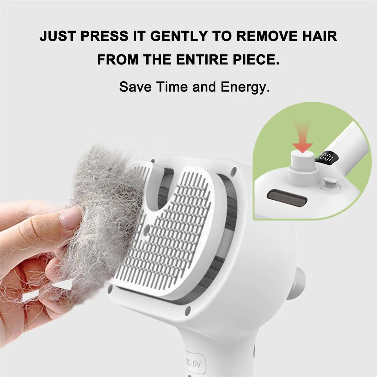Escova a Vapor Elétrica 3 em 1 para Cães e Gatos, Massageia e Remove Pelos Soltos e Emaranhados