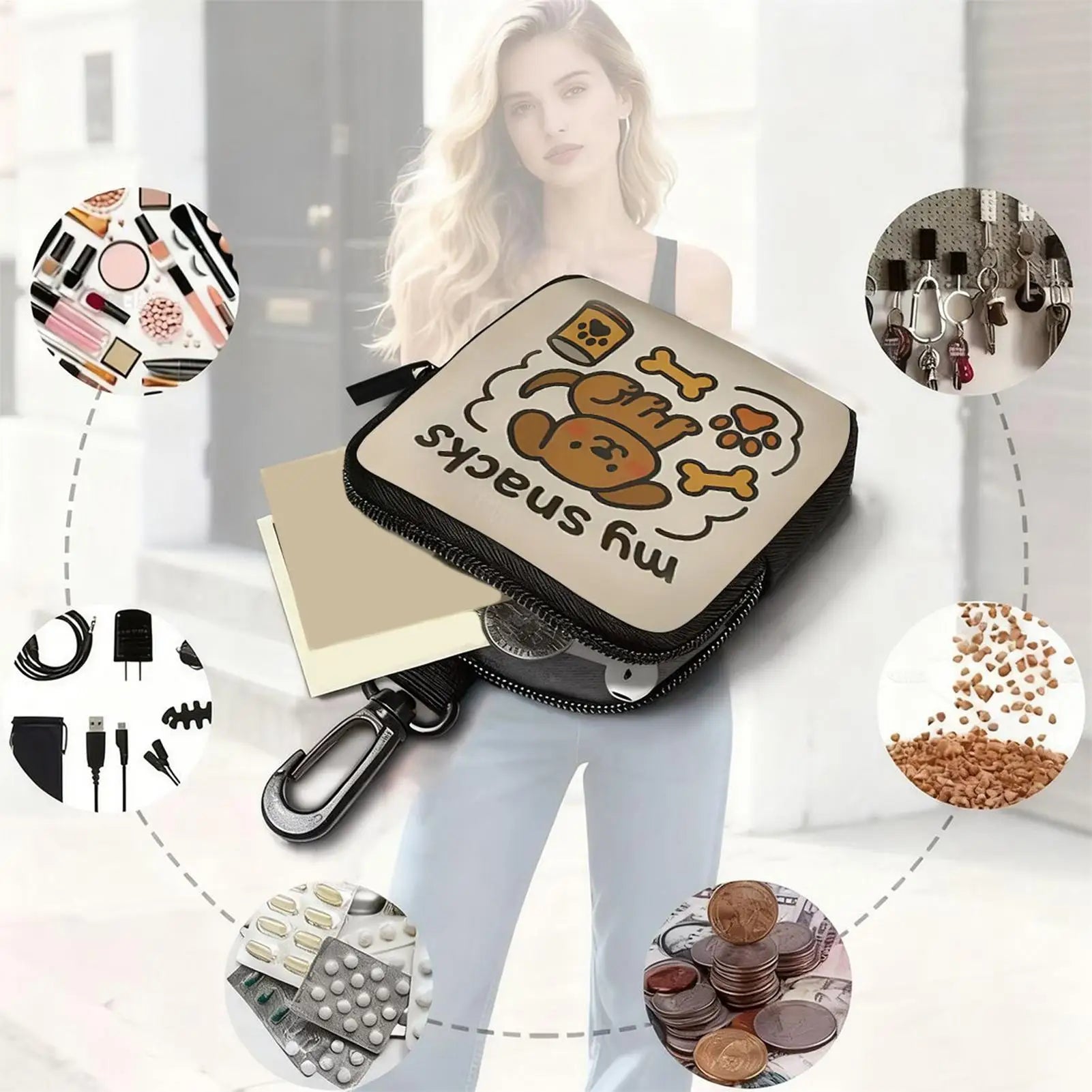 Pochete Porta-Petiscos Portátil para Cães, Ideal para Passeios e Adestramento