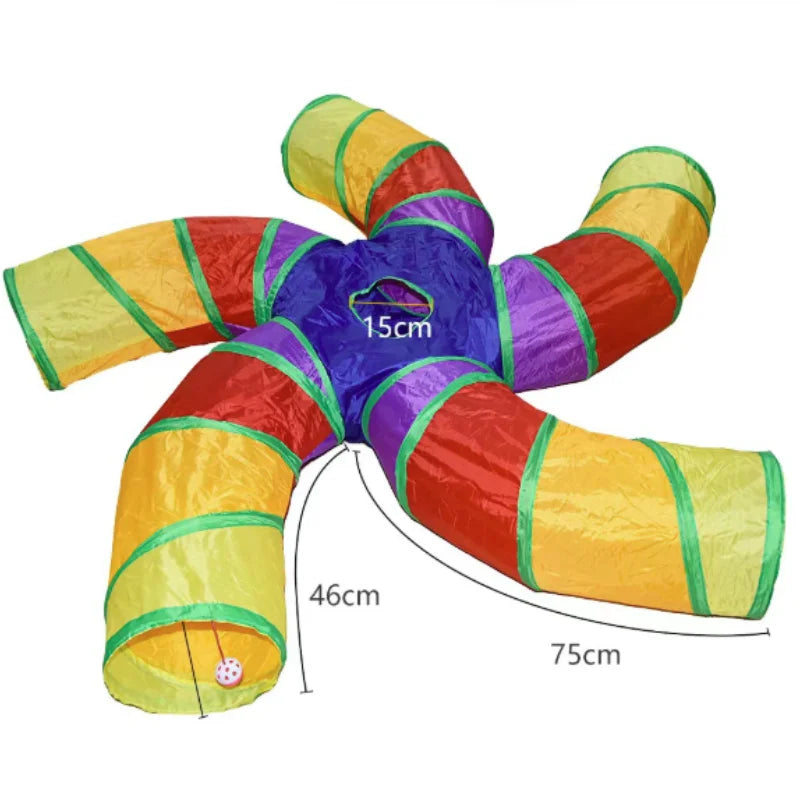 Túnel Dobrável para Gatos, Brinquedo Interativo Contra o Tédio Felino