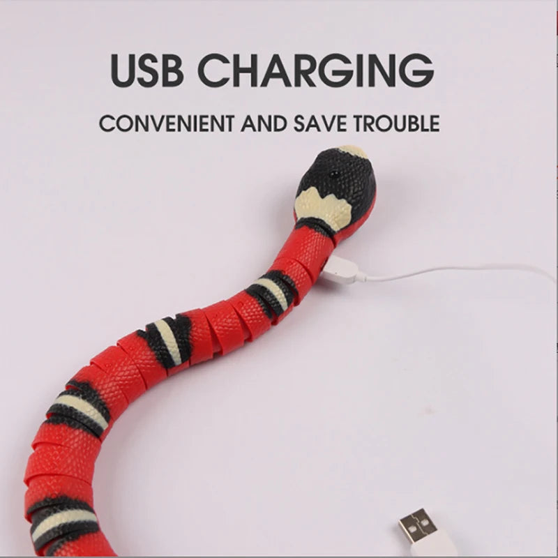 Brinquedo Automático Cobra Interativa para Gatos, Sensor Inteligente, Recarregável via USB