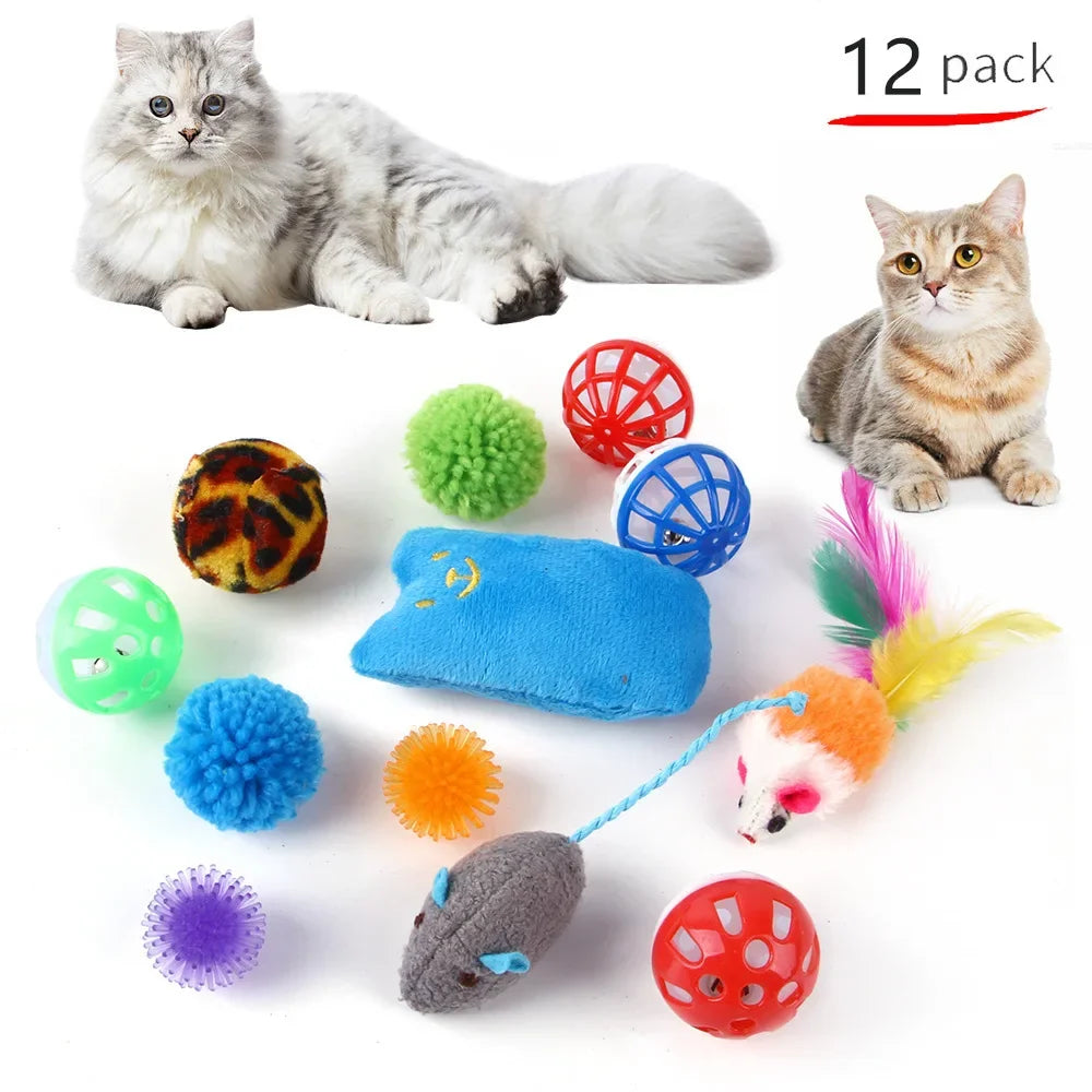 Cat Toys Kit: Foldable Tunnel, Mouse Balls, and Interactive Fish