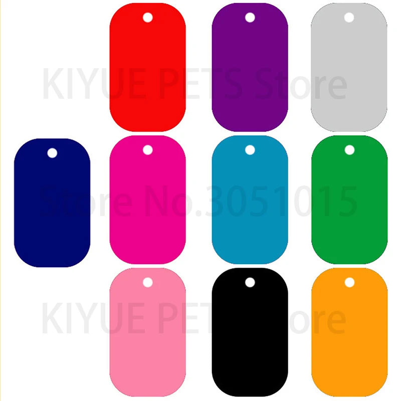 100Pcs Dog Tag Military Pet Id Tags Aluminum Name Pendant Blank Dog Tags Personalized Customized Dog Tag