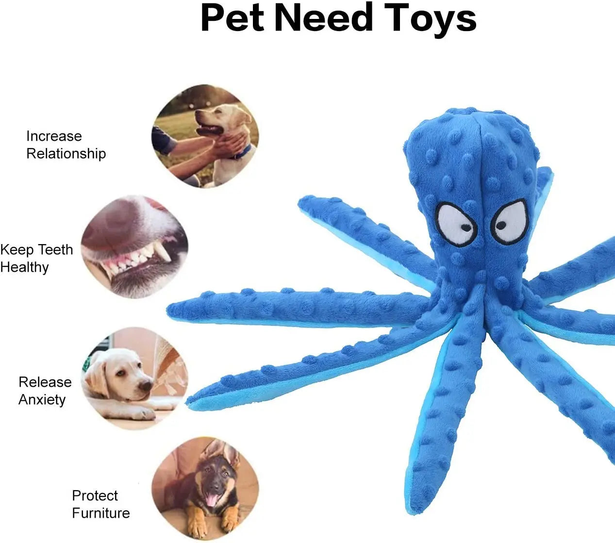 Pet Plush Dog Toy Voice Octopus Shell Puzzle Toy Bite Resistant Interactive Pet Dog Teeth Cleaning Chew Toy Pet Supplies