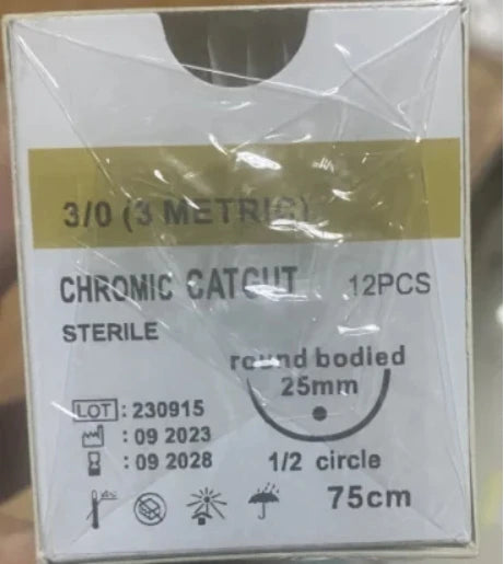 12pcs Absorbable Suture Thread Pet Dog Specific PGA 910 75CM 90CM With Needle 2/0 3/0 4/0 5/0 Teaching Clinic Hospital Exercises