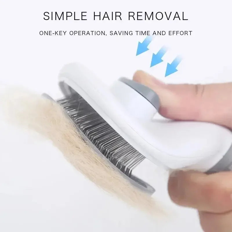 Escova de Autolimpeza para Cães e Gatos, Remove Pelos e Nós