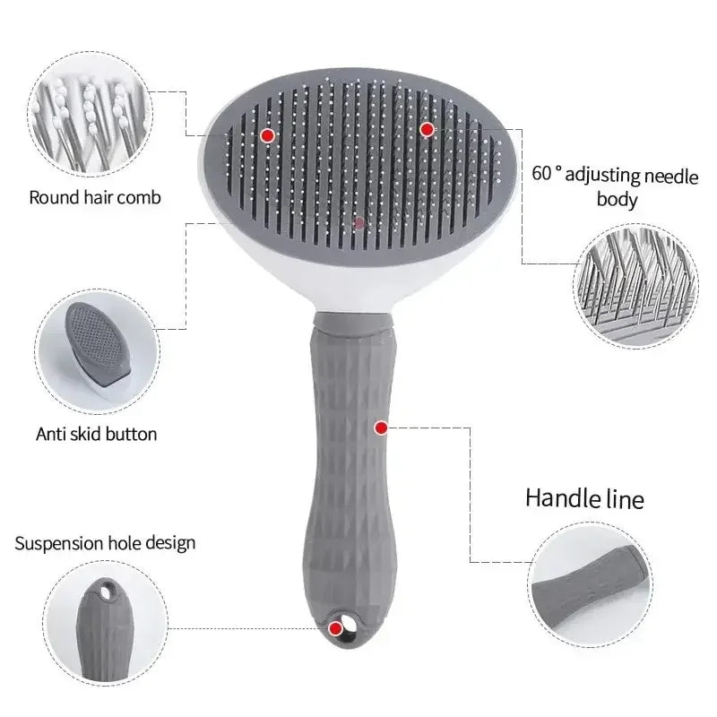 Self-Cleaning Brush for Dogs and Cats, Removes Hair and Knots
