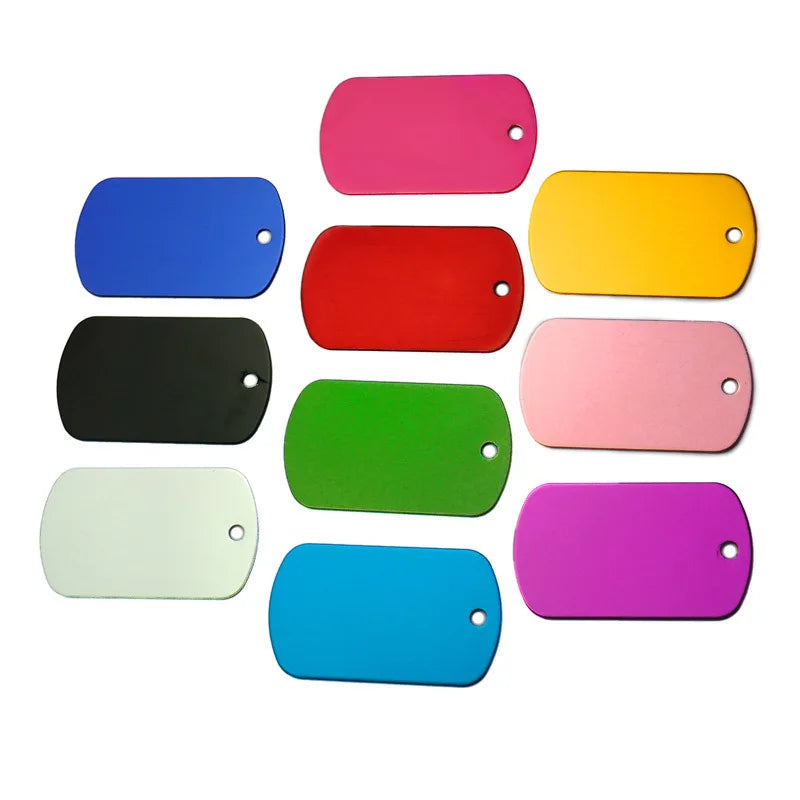 100Pcs Dog Tag Military Pet Id Tags Aluminum Name Pendant Blank Dog Tags Personalized Customized Dog Tag