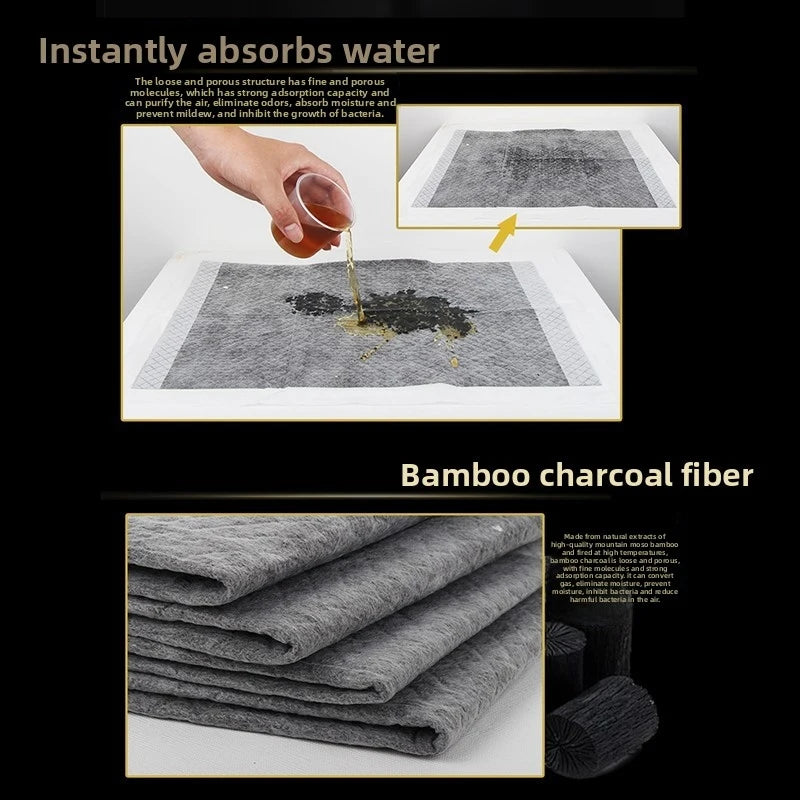 Tapete Higiênico de Carvão de Bambu para Cães, Reforçado, Superabsorvente e Antivazamento