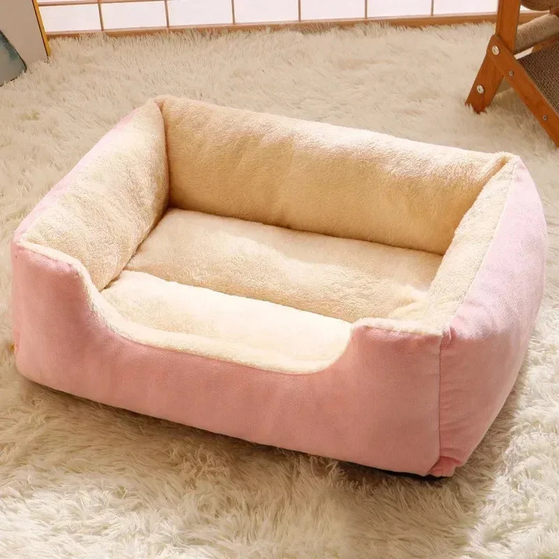 Cama Cesto Almofadada para Gatos e Cães, Pelúcia Macia Inverno