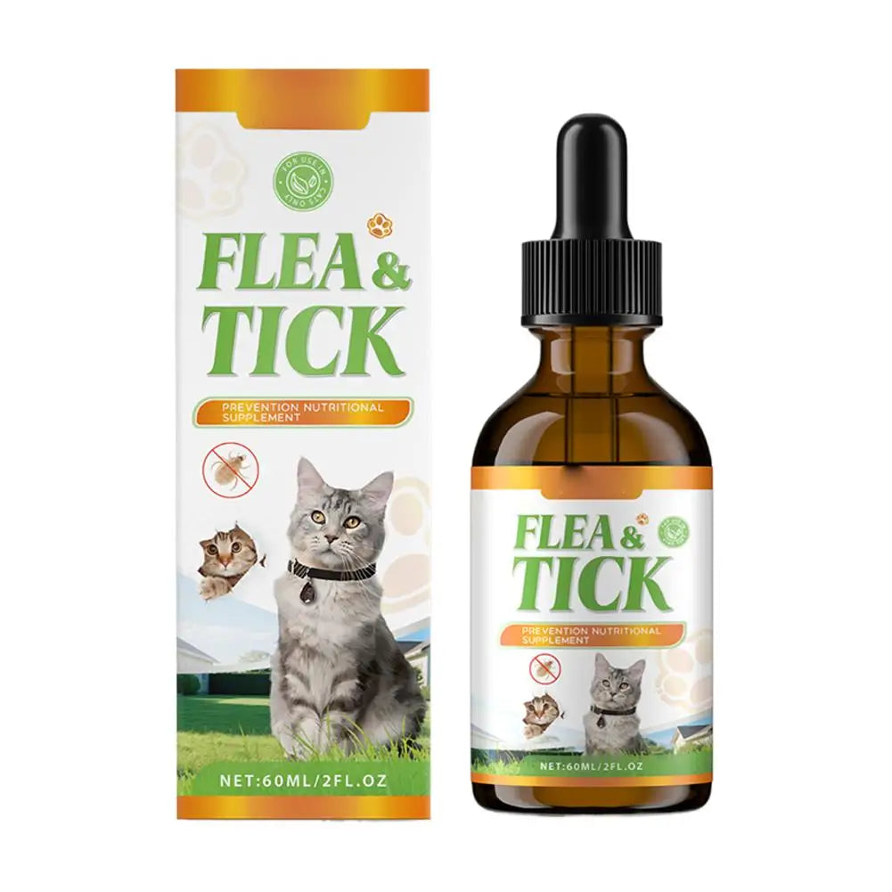Gotas Antipulgas para Gatos 60ml, Proteção Completa e Cuidado Natural com a Saúde do Pet