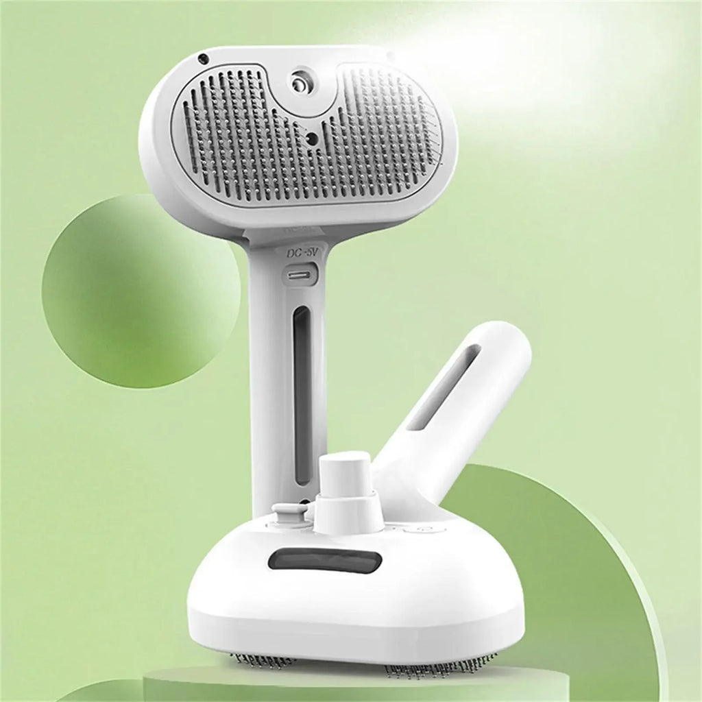 Escova a Vapor Elétrica 3 em 1 para Cães e Gatos, Massageia e Remove Pelos Soltos e Emaranhados