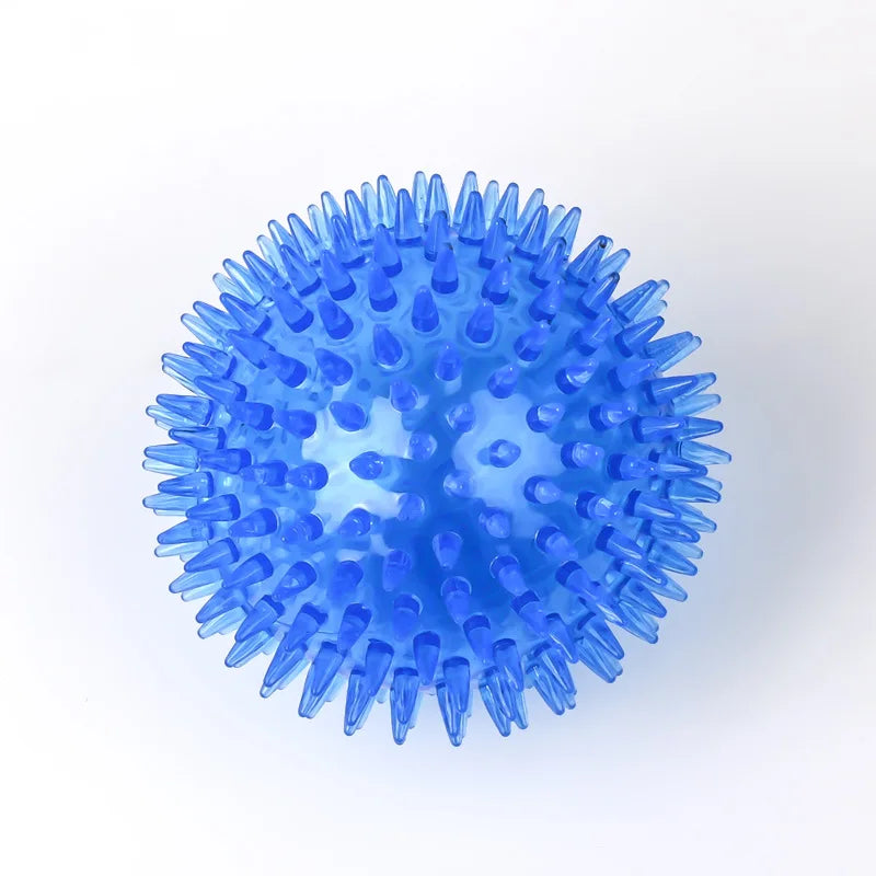 Bola de Borracha com Apito para Cães e Gatos, Brinquedo Mastigável para Limpeza dos Dentes