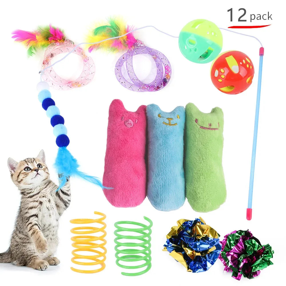 Cat Toys Kit: Foldable Tunnel, Mouse Balls, and Interactive Fish