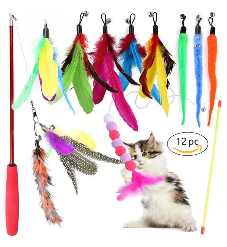 Kit Brinquedos para Gatos: Túnel Dobrável, Bolinhas de Rato e Peixe Interativo