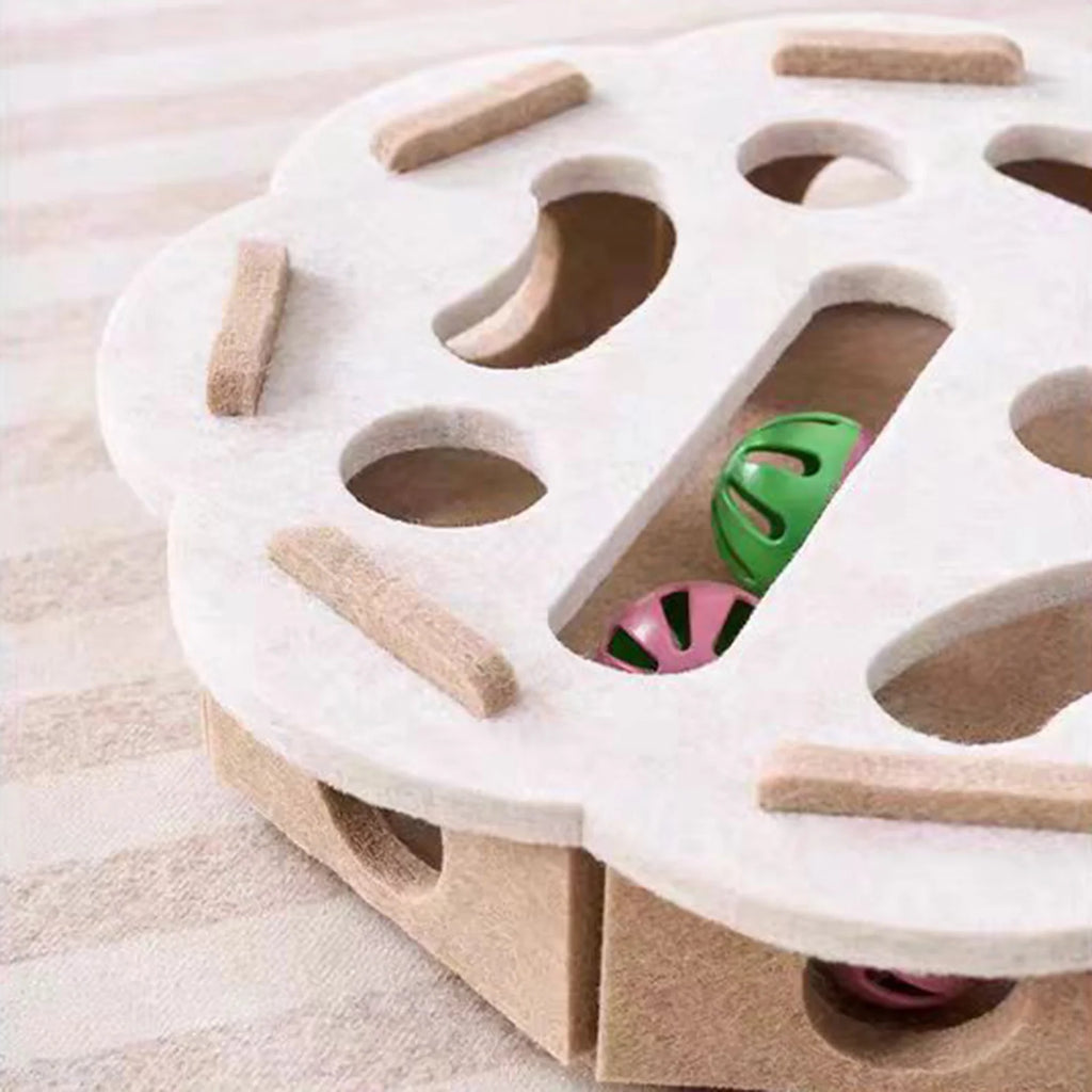 Caixa Quebra-Cabeça em Feltro para Gatos com Bolinha, Estímulo Mental Indoor