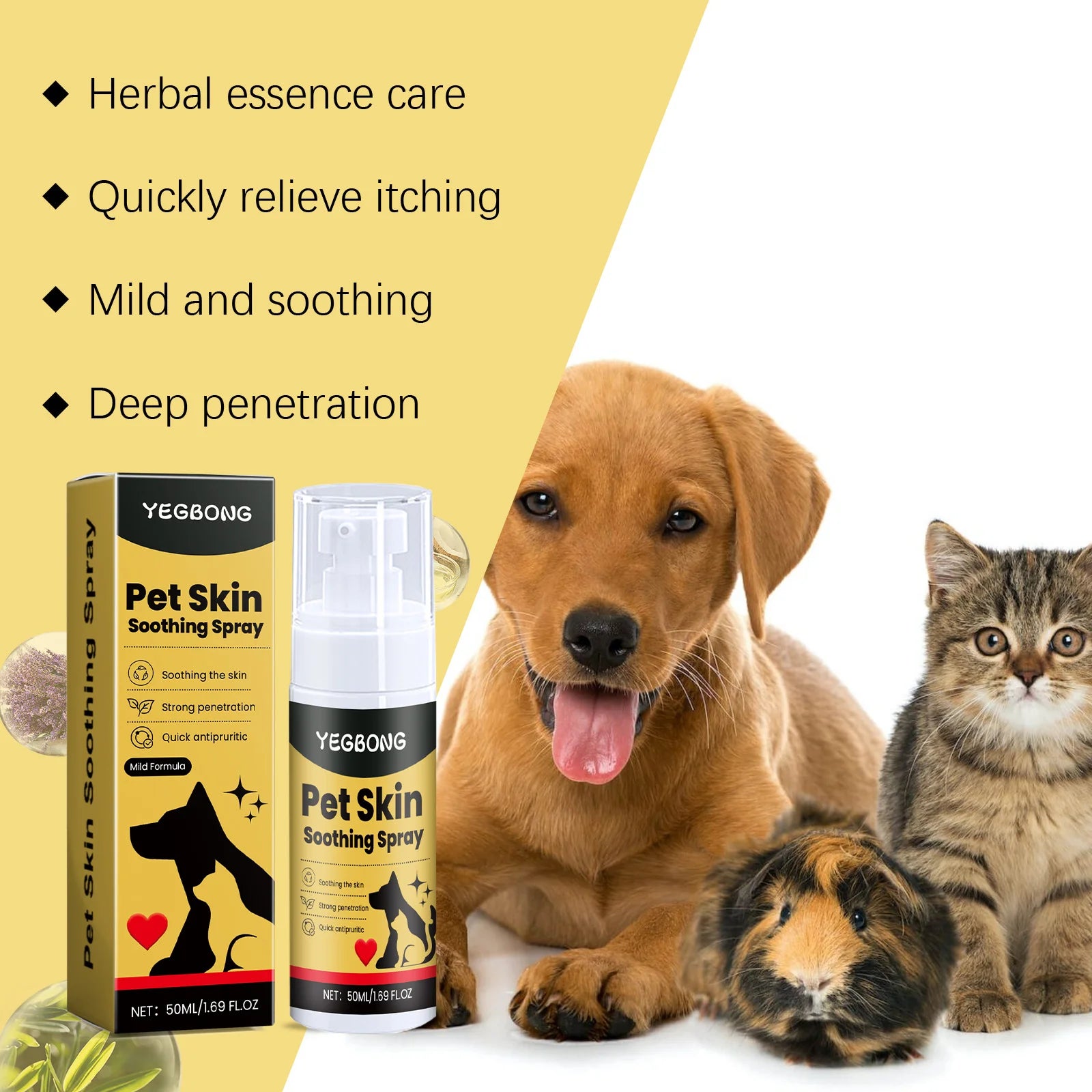 Spray Dermatológico para Cães e Gatos, Alivia Coceira e Controla Pulgas e Piolhos