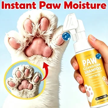 Espuma de Limpeza a Seco para Patas de Cães e Gatos, 100ml, Suave e Elimina Odores