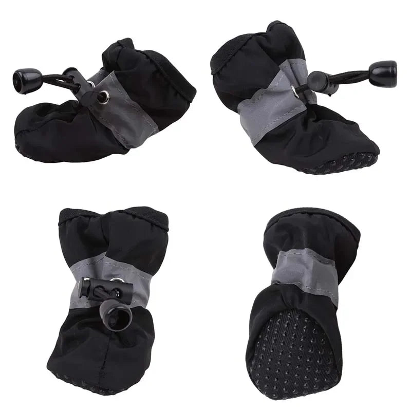 Kit 4 Sapatinhos Impermeáveis Antiderrapantes para Cães Pequenos e Filhotes