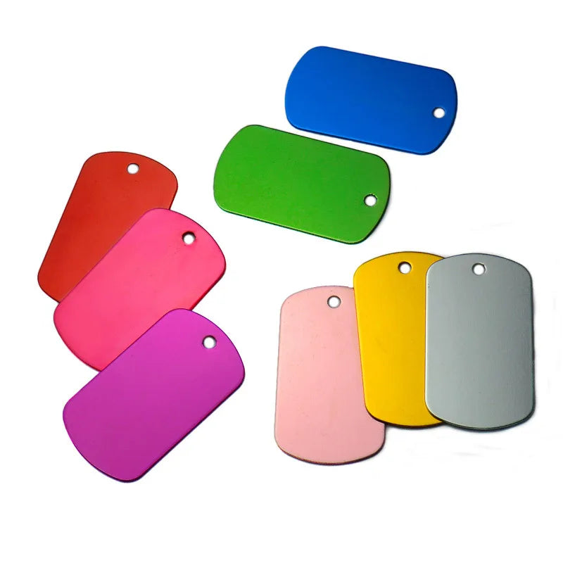 100Pcs Dog Tag Military Pet Id Tags Aluminum Name Pendant Blank Dog Tags Personalized Customized Dog Tag