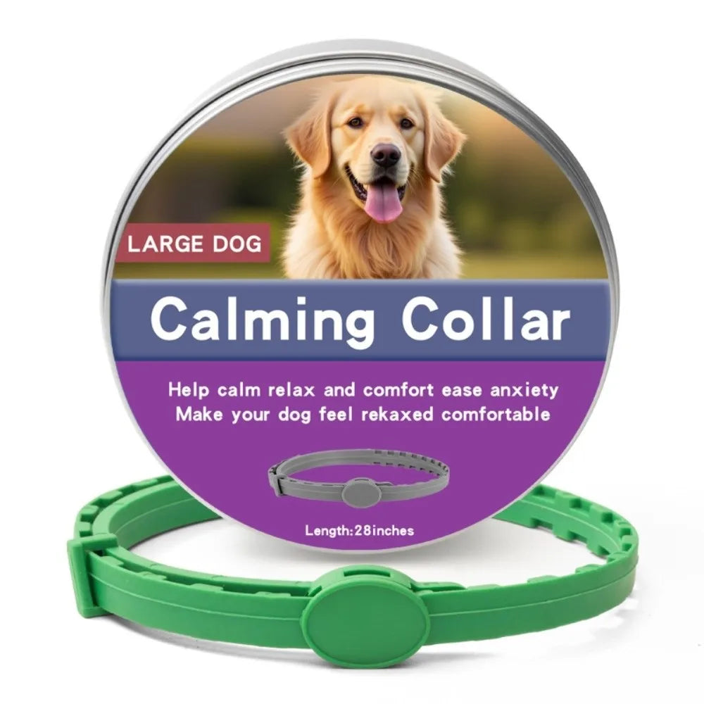 56/72cm Retractable Dog Calming Collar Anxiety Relief Antiparasitic Pet Anxiety Collar Insect Prevention Anti-mosquitoes