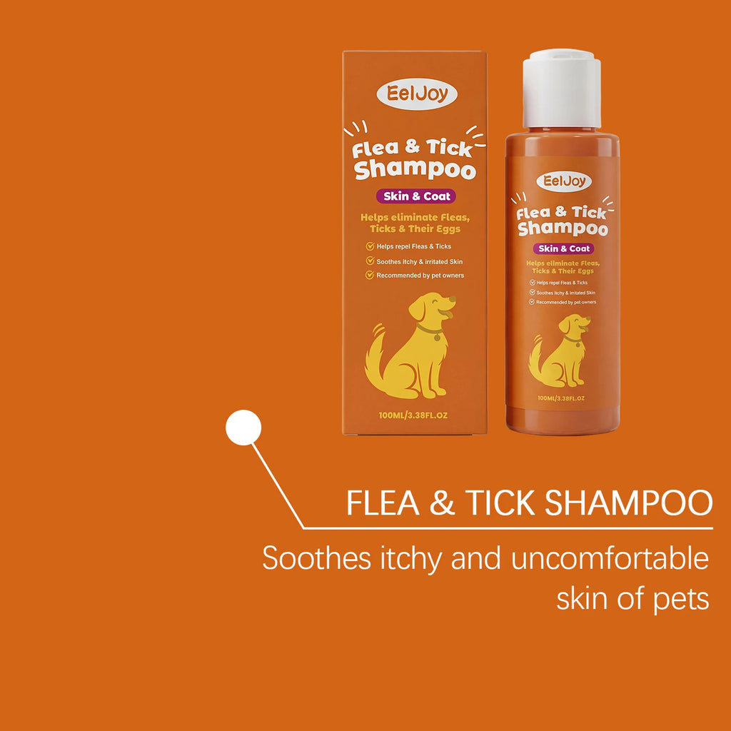 Anti Flea Tick Pet Shampoo Clean Fur Eliminate Fleas Ticks Repel Parasites Soothe Irritated Skin Gentle Dog Cat Grooming Shampoo