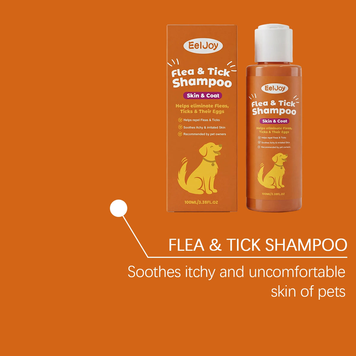 Anti Flea Tick Pet Shampoo Clean Fur Eliminate Fleas Ticks Repel Parasites Soothe Irritated Skin Gentle Dog Cat Grooming Shampoo