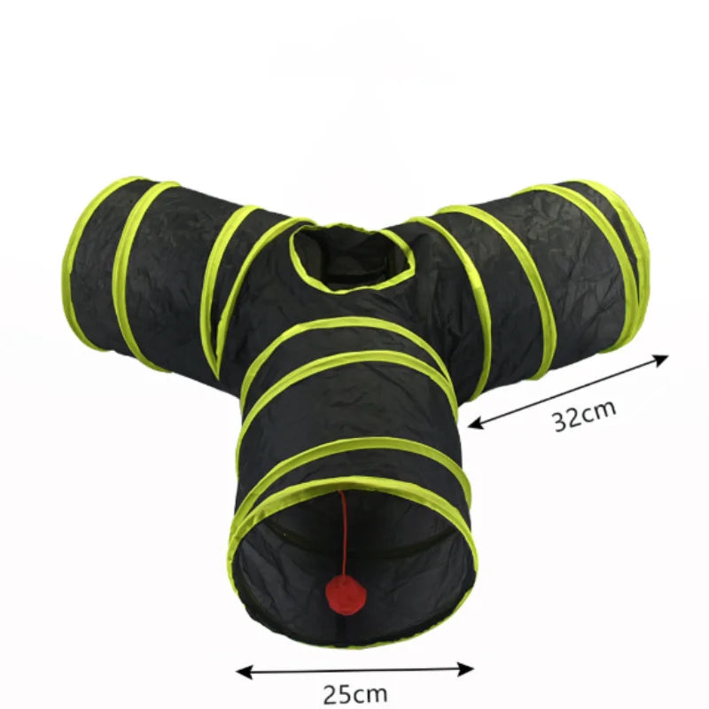 Túnel Dobrável para Gatos, Brinquedo Interativo Contra o Tédio Felino