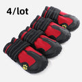 Socks Footwear For Medium Large Dog 4pcs/set Pet Dog Shoes Reflective Waterproof Dog Boots Warm Snow Rain Pets Booties Anti-slip