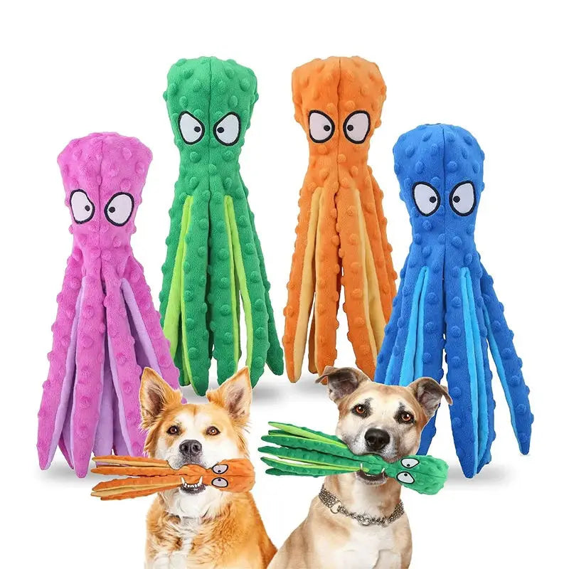 Pet Plush Dog Toy Voice Octopus Shell Puzzle Toy Bite Resistant Interactive Pet Dog Teeth Cleaning Chew Toy Pet Supplies