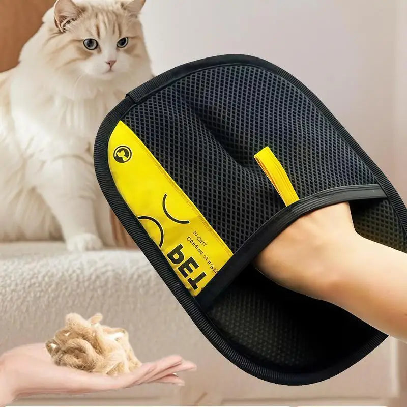 Luva Removedora de Pelos Eletrostática para Cães e Gatos, Reutilizável com Rolo Removedor 2 em 1