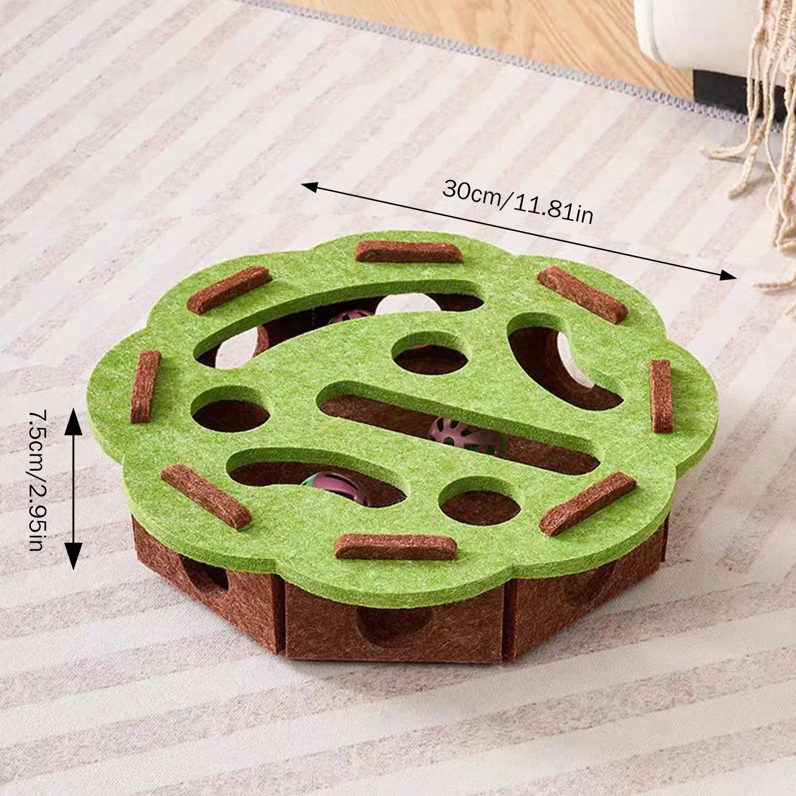 Felt Puzzle Box for Cats with Ball, Indoor Mental Stimulation