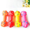 New Pet Dog Squeaky Toy - Dumbbell & Bone Shape Chew Toy for Puppies Adult Dogs, Durable Teething Molar Teeth Cleaning Toy,