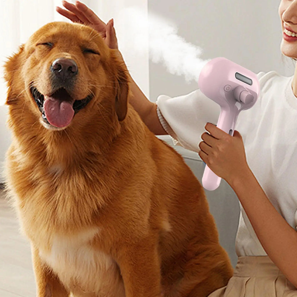 Escova a Vapor Elétrica 3 em 1 para Cães e Gatos, Massageia e Remove Pelos Soltos e Emaranhados