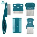 Oitabi 3/4/5/6Pcs Dog Grooming Comb Set, Pet Flea Lice Stainless Steel Cat Combs, 2-in-1 Double Sided Dogs Tear Stain Remover