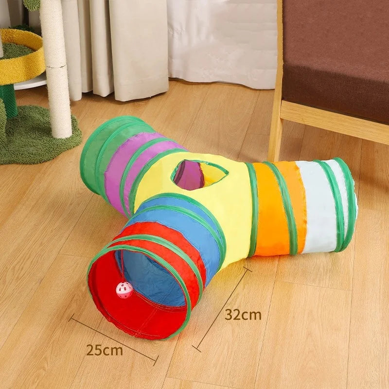 Túnel Dobrável para Gatos, Brinquedo Interativo Contra o Tédio Felino