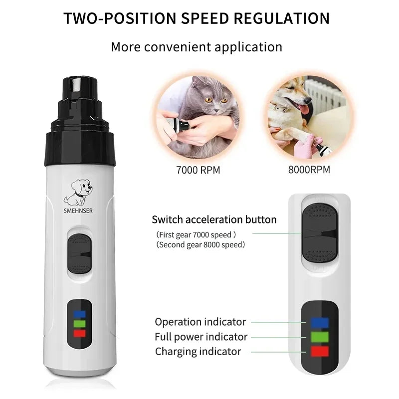 Electric Nail Clipper for Dogs and Cats, Professional USB Rechargeable Grinder