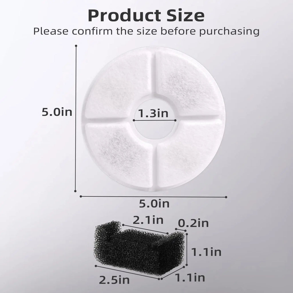 Replacement Activated Carbon Filter Set 4/8/12pcs for Cat Water Drinking Fountain Replaced Filters Flower Pet Dog Round Fountain