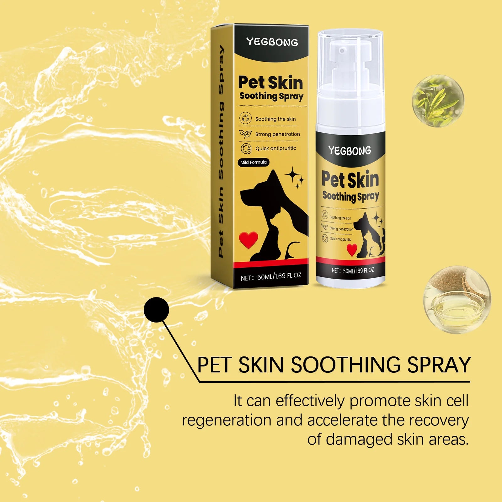 Spray Dermatológico para Cães e Gatos, Alivia Coceira e Controla Pulgas e Piolhos